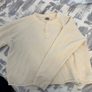 Aerie long sleeve cropped crew neck top